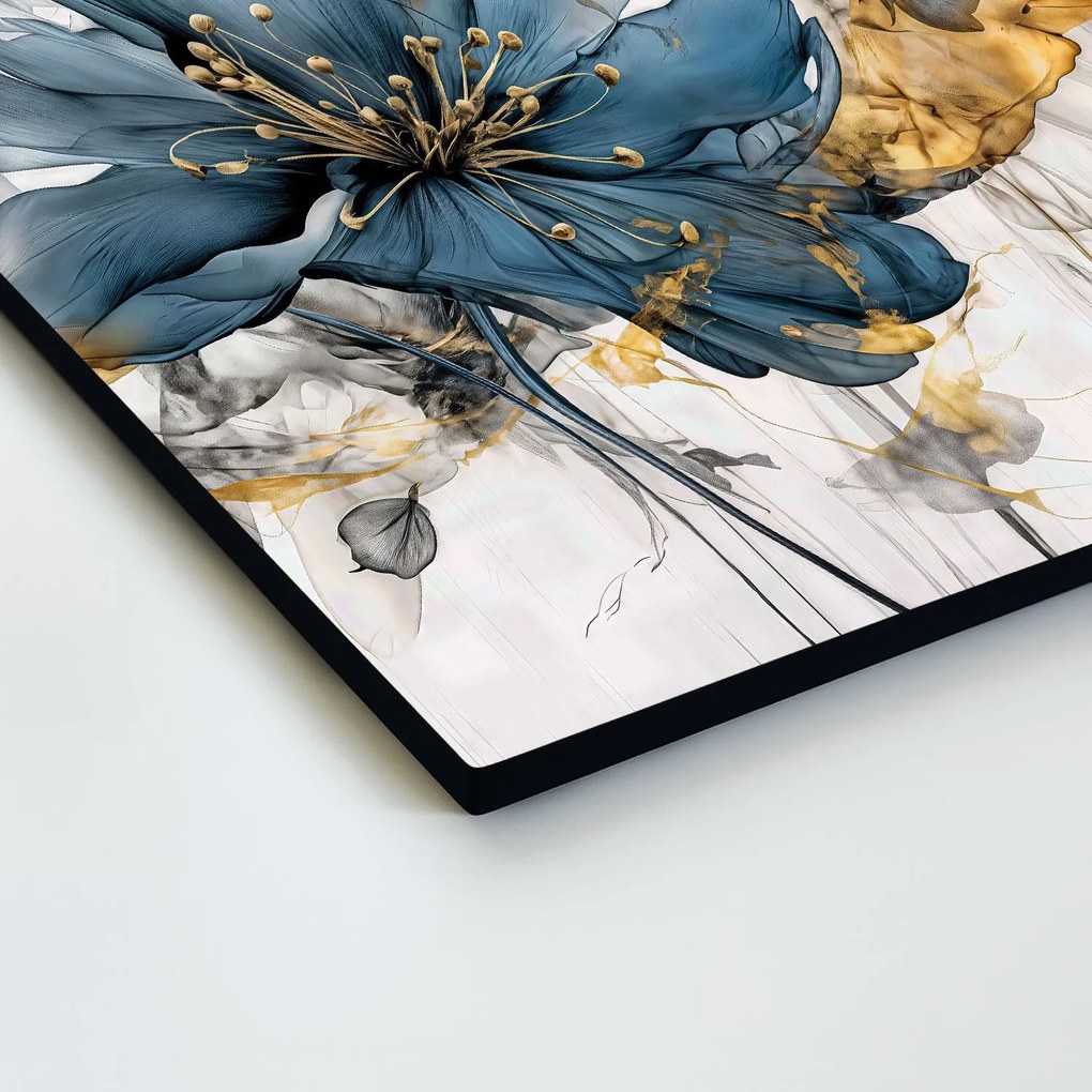 DUBLEZ | Drevený obraz kvetu do spálne - Modrá vášeň