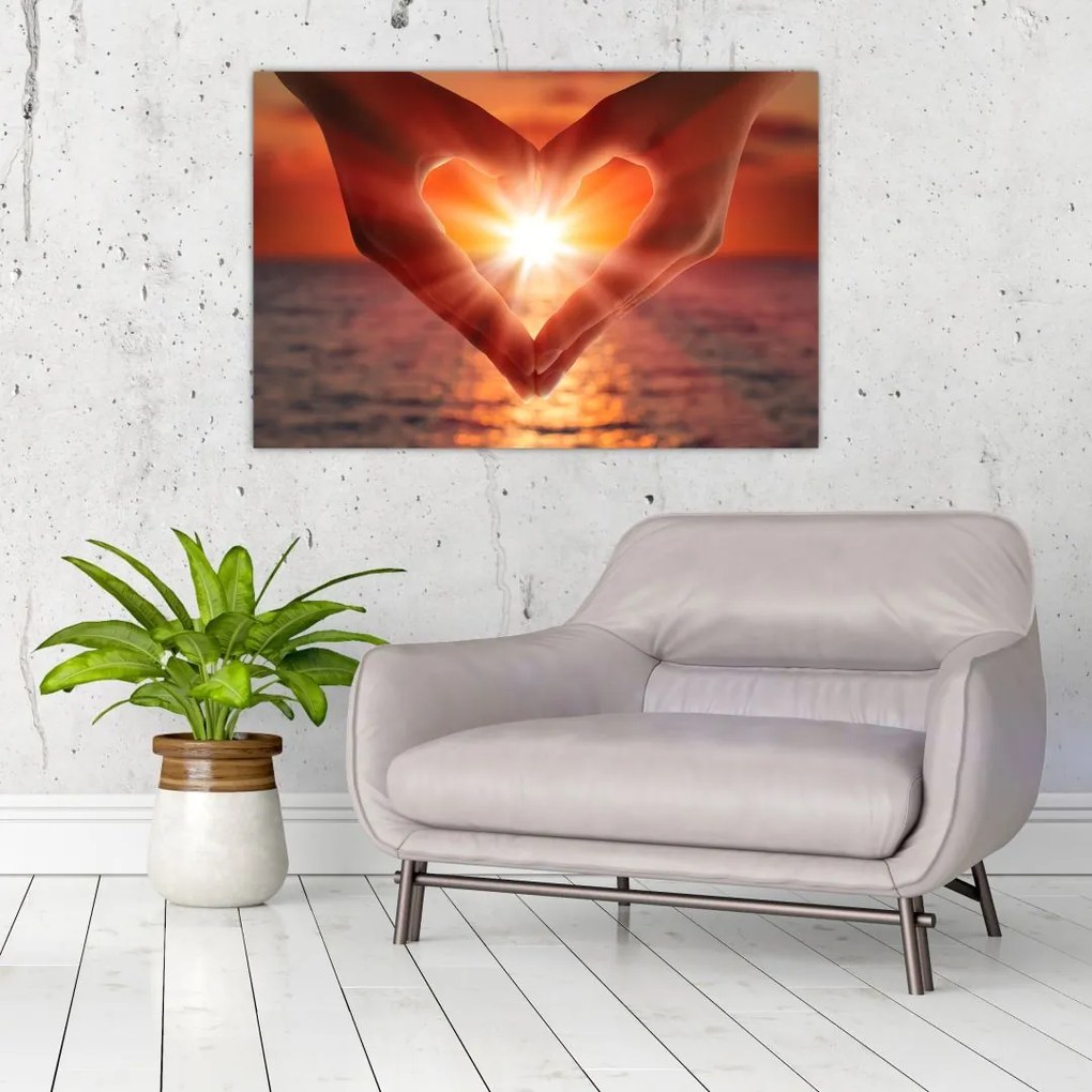 Obraz - Slnko v srdci (90x60 cm)