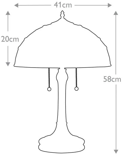 Quoizel QZ-KAMI-TL - Stolná lampa Tiffany KAMI 2xE27/60W/230V