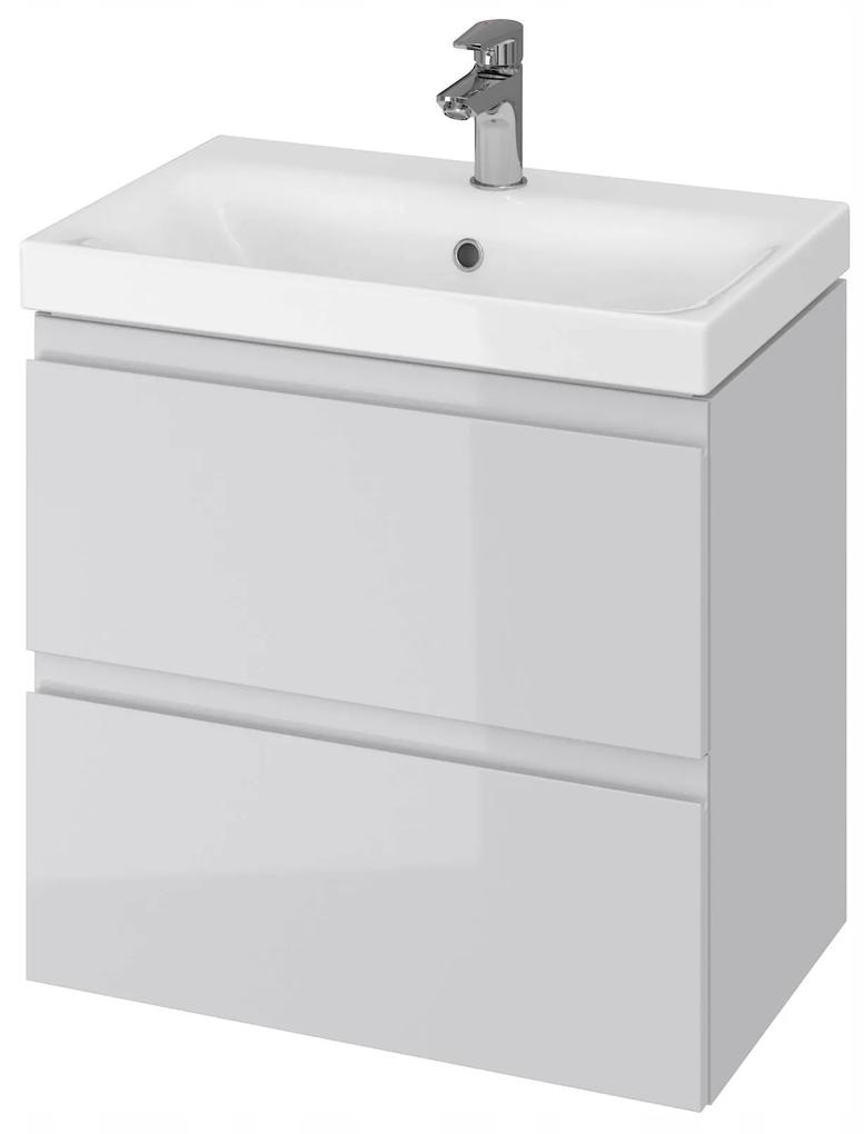 Cersanit Moduo Slim, závesná umývadlová skrinka 60cm, šedá lesklá, S929-003