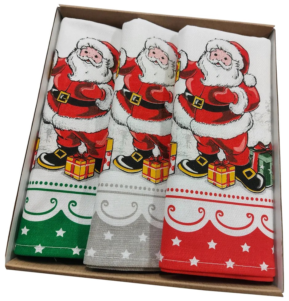 CHRISTMAS SANTA kuchynské utierky 3ks
