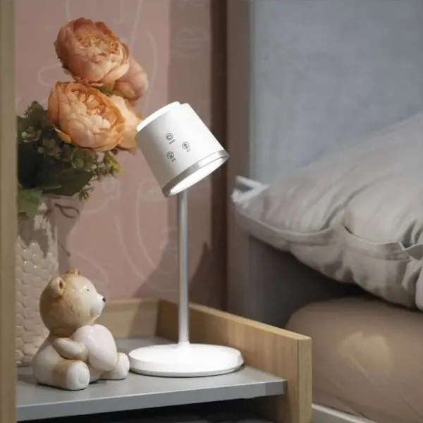 LED Stmievateľná nabíjacia stolná lampa 4v1 LED/6W/3,7V 3000K/4000K/6500K biela