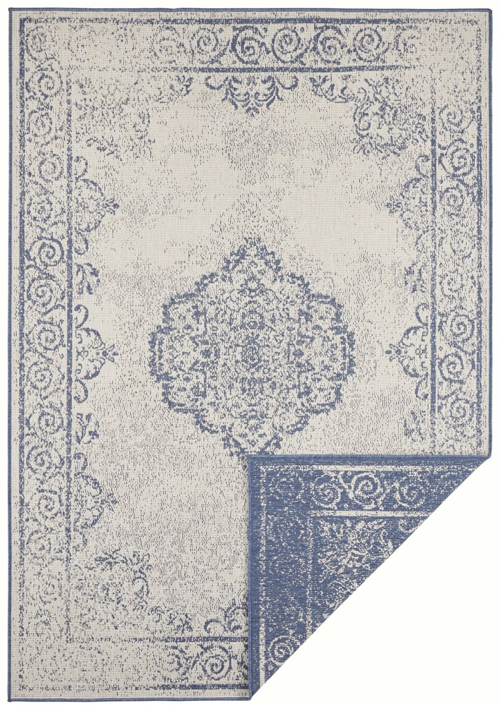 NORTHRUGS - Hanse Home koberce Kusový koberec Twin Supreme 103871 Blue / Cream – na von aj na doma - 160x230 cm