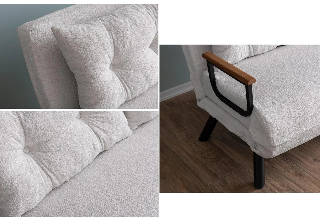 Pohovka futon Sandy (biela). Akcia -19%. Vlastná spoľahlivá doprava až k Vám domov. 1101768