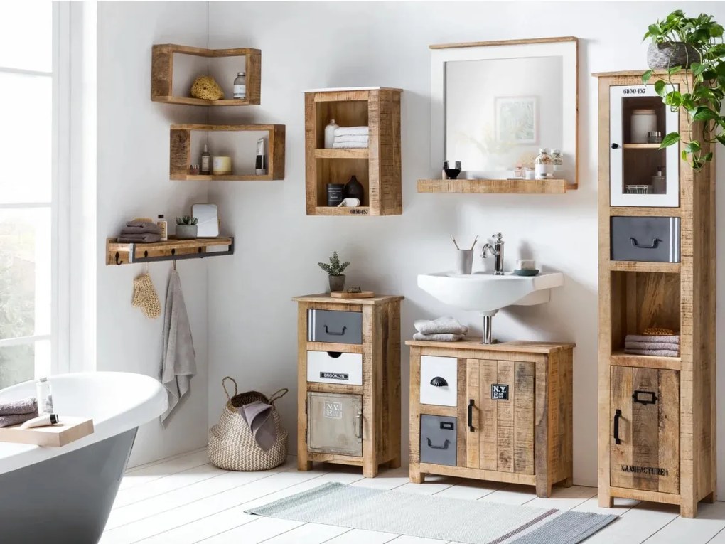 furniture-nabytek.cz - Masivní příborník Pune z mangového dřeva, lakovaný, přírodní barva