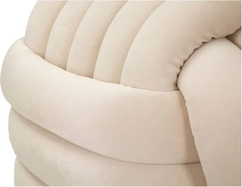 Krémový zamatový taburet Softy – Mauro Ferretti