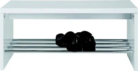 Predsieňová lavica na topánky Marton, biely lesk%