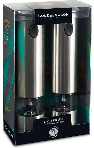 Cole&Mason-Sada elektrických mlynčekov na korenie BATTERSEA 2 ks 6xAAA