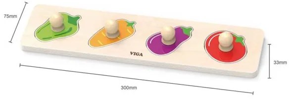 Viga Drevené puzzle zelenina Viga