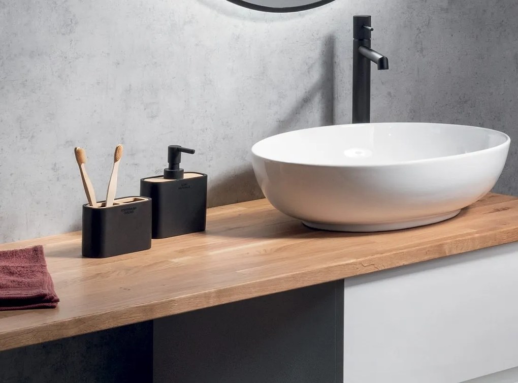 Gedy Gedy, NINFEA WC kefa na postavenie, čierna/bambus, 133314