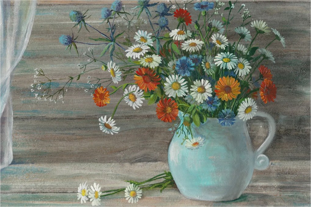 Obraz - Lúčne kvety, olejomaľba (90x60 cm)