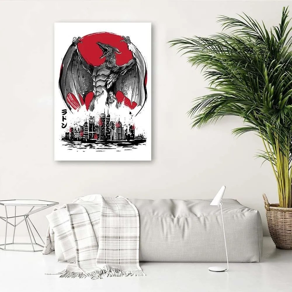 Gario Obraz na plátne Godzilla, monštrum s krídlami - Dr.Monekers Rozmery: 40 x 60 cm
