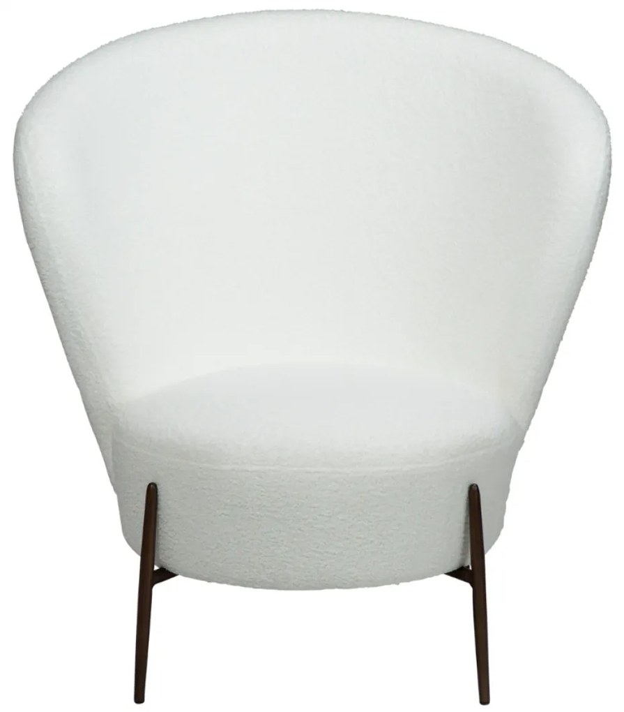 ORBIT ČALÚNENÉ LOUNGE KRESLO snow bouclé/antique brass