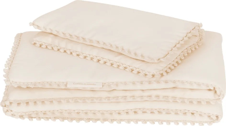 Súprava do postieľok s čipkou vanilka 50x65cm