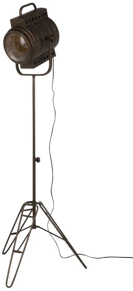 Čierna kovová stojaca lampa Industrial - 60 * 50 * 170cm