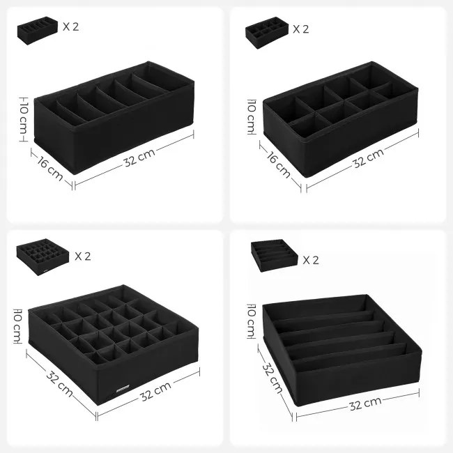 Set organizérov na bielizeň RUS008B01 (8 ks)