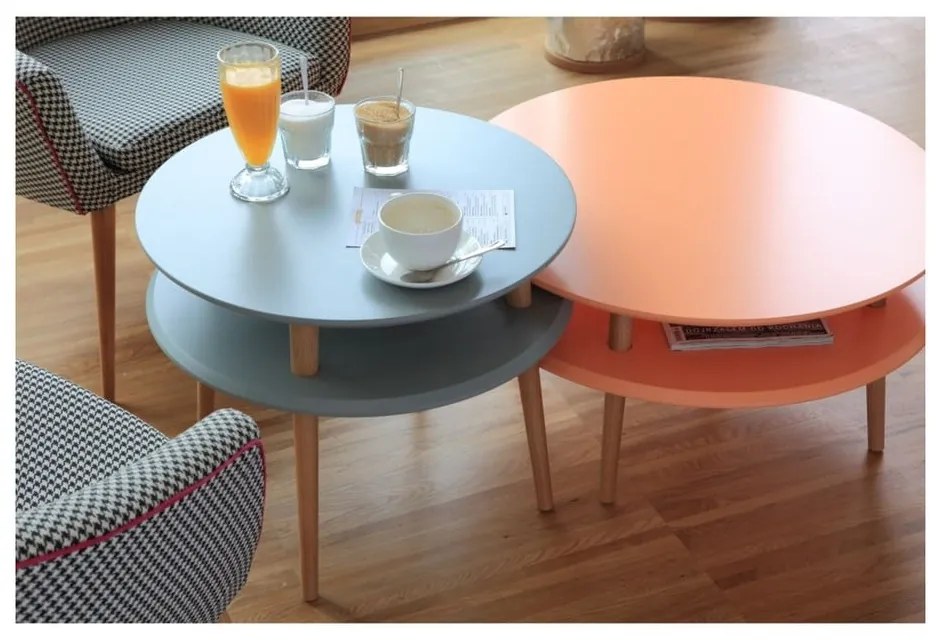 Ružový konferenčný stolík Ragaba UFO, ⌀ 57 cm