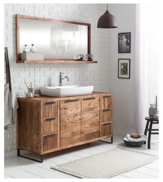 furniture-nabytek.cz - Masívny podstavec pod umývadlo Sydney Light II z akácie, lakovaný, hnedý
