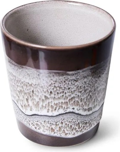 Hnedý retro hrnček na kávu Coffee 70s Rock on - Ø 7,5 * 8cm / 230 ml