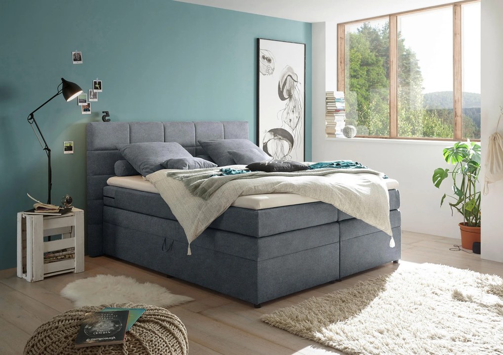 XXXLutz BOXSPRINGOVÁ POSTEĽ, 180/200 cm, antracitová MID.YOU - Online Only spálne - 002220032514