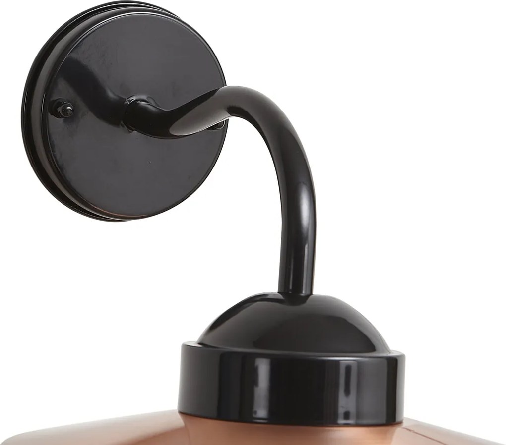 Moderné vonkajšie nástenné svietidlo čierne s meďou IP44 - Mníchov