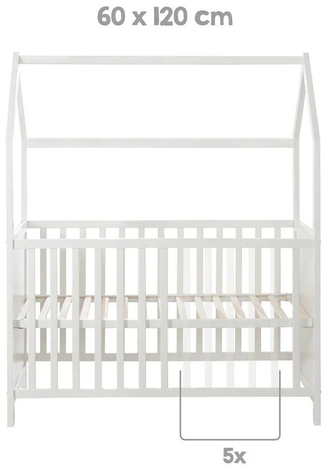 Biela postieľka 60x120 cm – Roba