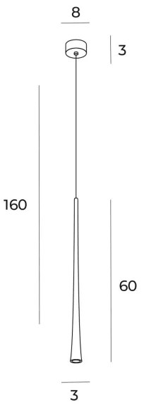 MAXLIGHT P0485 - LED Luster na lanku COFFEE LED/7W/230V pr. 3 cm zlatá