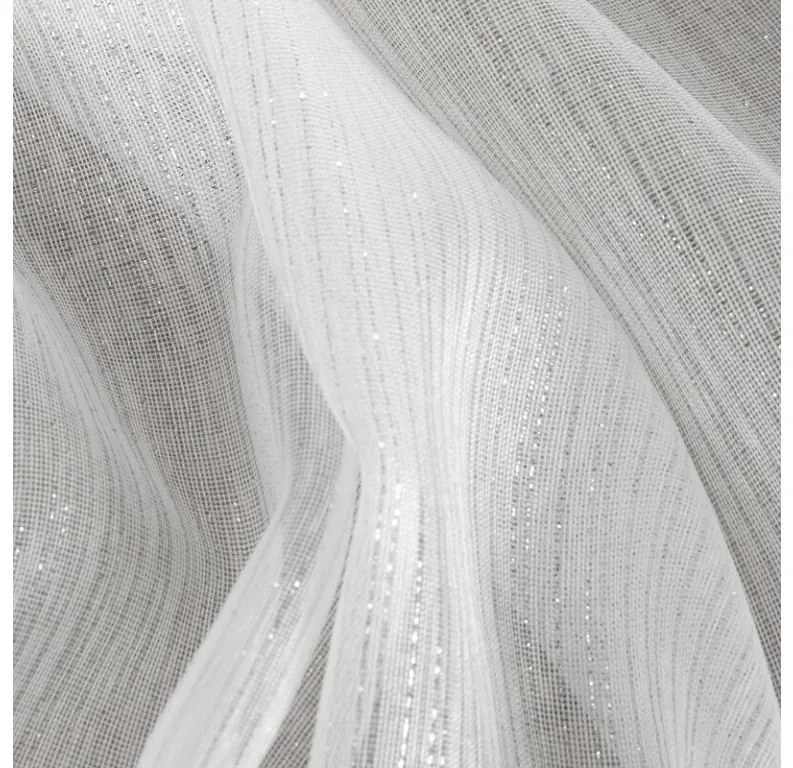 DECOREUM Polopriehľadný, vzdušný jednofarebný lurexový záves s lesklým povrchom 140 cm x 250 cm biela 100 % polyester Rozmer varianty: 300 cm x 250 cm, Farba varianty: Biela 104686