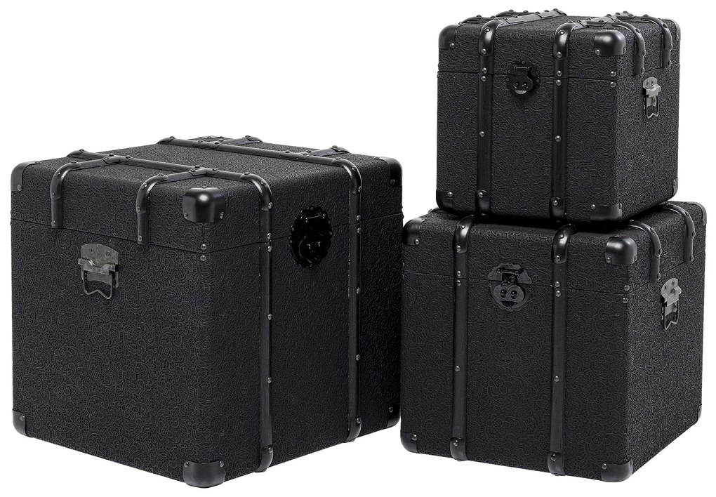 Voyage Trunk set 3 boxov čierny