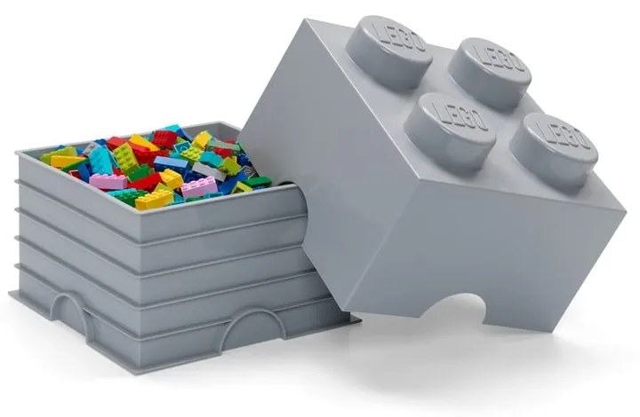 Sivý úložný box štvorec LEGO®