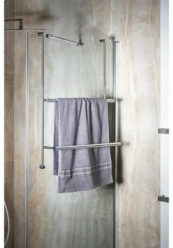 SAPHO 1301-09 závesný držiak na uteráky pre sprchovú zástenu 60 x 73 x 12,5 cm, strieborná
