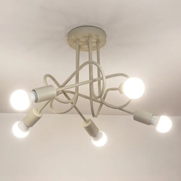 Prisadený luster OXFORD 5xE27/15W/230V krémový