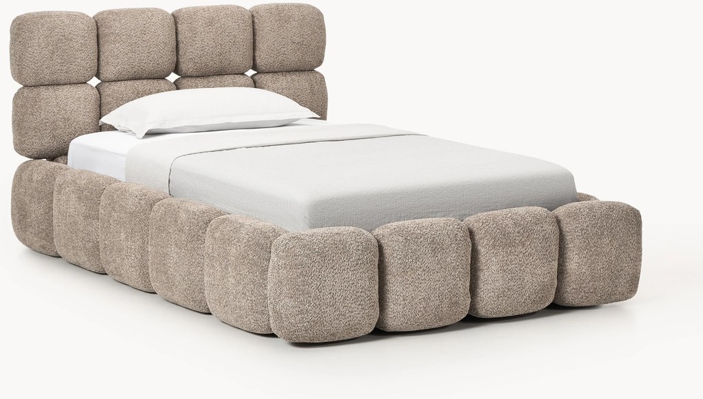 Jednolôžková posteľ z plyšového buklé Tayla