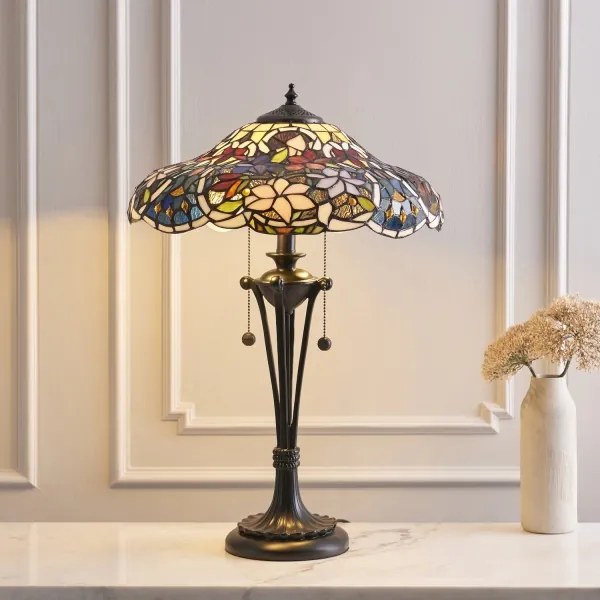 Endon 64326 - Stolná lampa Tiffany SULLIVAN 2xE27/60W/230V priemer 40 cm