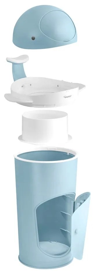Svetlomodrý plastový odpadkový kôš na plienky 25 l Whale – Kindsgut