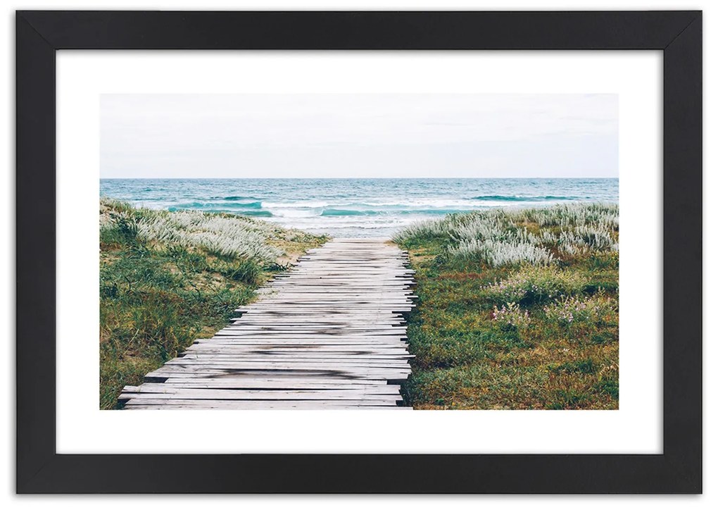 Gario Plagát Drevená cesta k moru Farba rámu: Bez rámu, Rozmery: 90 x 60 cm