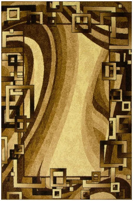 Koberec GOLD 355/12 Fale Geometria hnedý / béžový