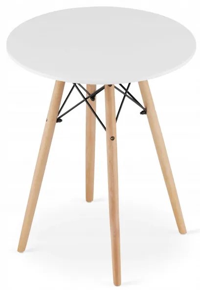 Jedálenský stôl TODI biely 60 cm s dvoma stoličkami MARK čierne