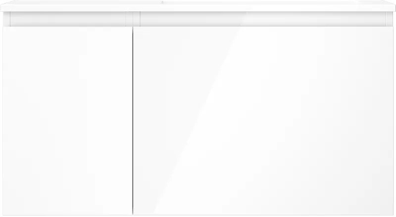 Mexen Orio, kúpeľňová skrinka 90 cm s pravým umývadlom Otis, 1S, 1D, biela lesklá, 91A13-09047-3-BBFF00-W18P00