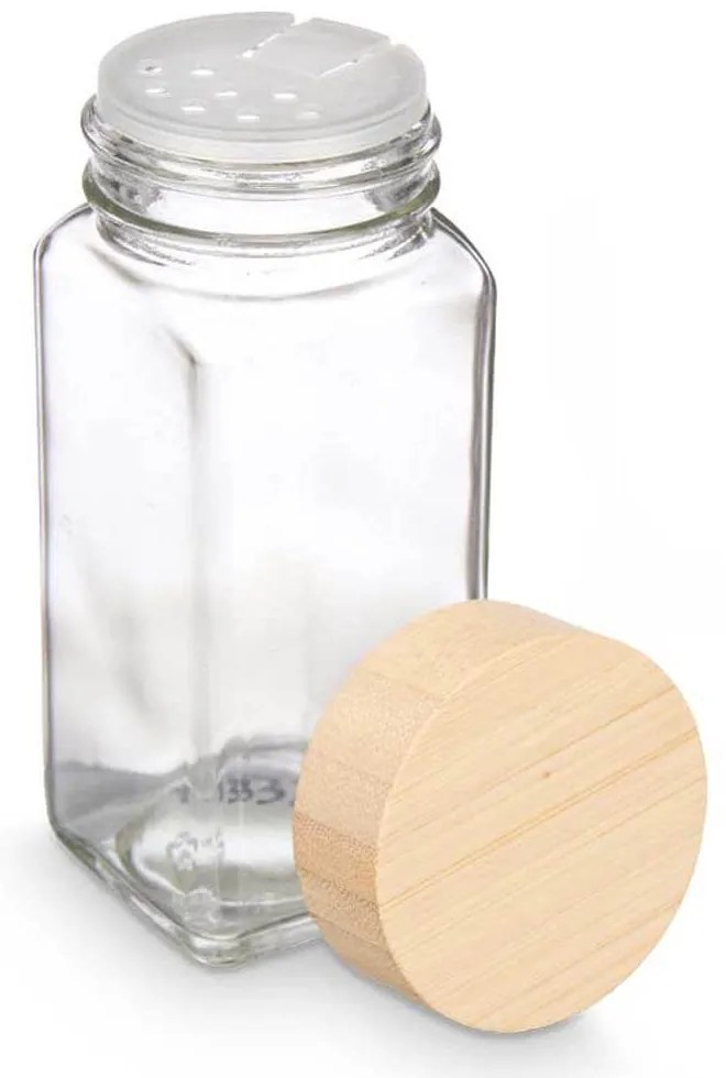 Sada 6ks koreničiek hranatých s bambusovým viečkom DECOR 6*120ml