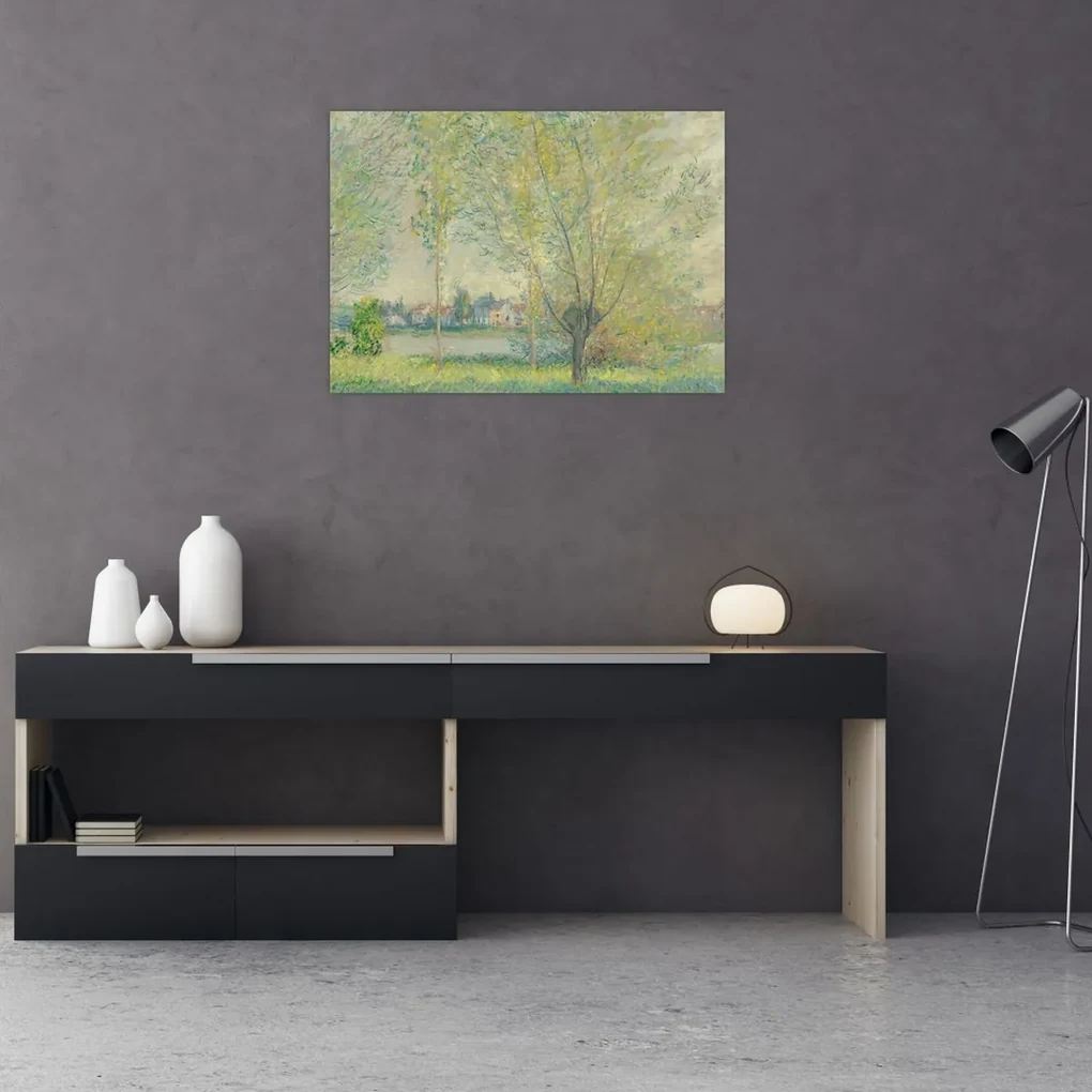 Sklenený obraz - Claude Monet, The Willows, reprodukcia (70x50 cm)