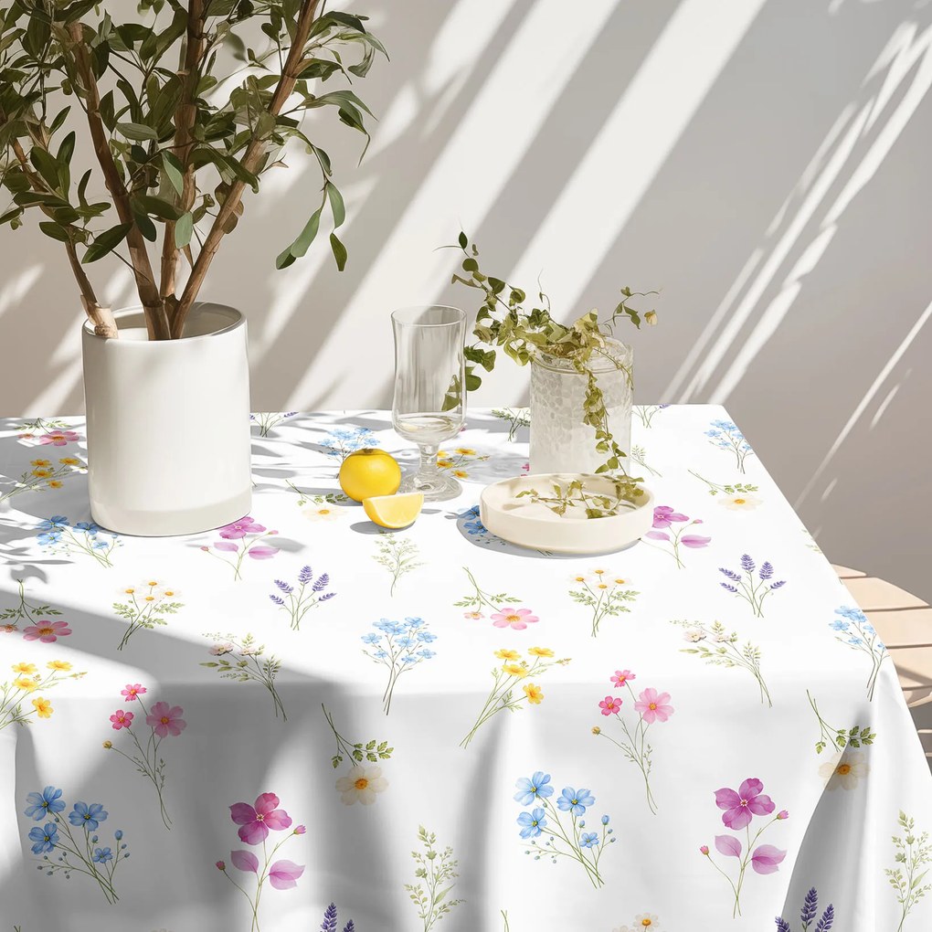 Goldea hranatý teflónový obrus - kvetinová záhrada 120 x 140 cm
