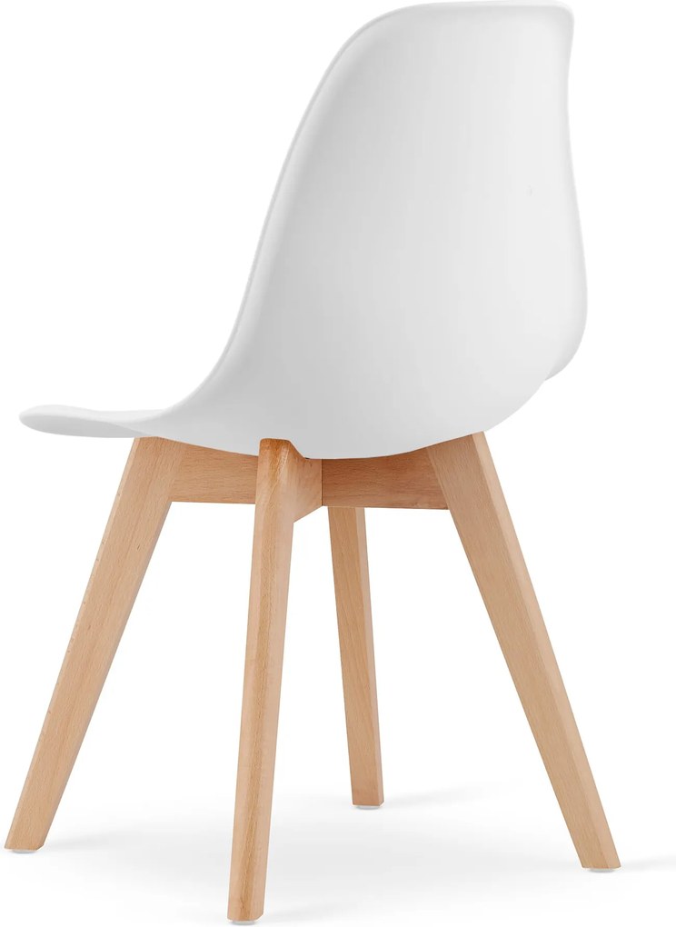 Jedálenský set 1 + 4, stôl RAMOD 100x60 cm biely/dekor dub + biela stolička KITO