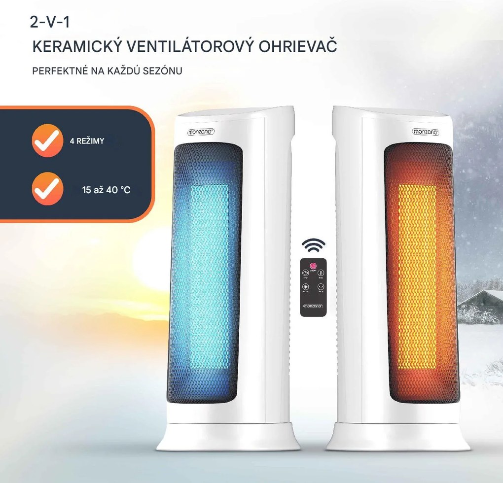 InternetovaZahrada Ventilátorový ohrievač 2000 W - biely
