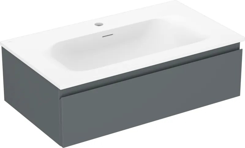 Mexen Orio, kúpeľňová skrinka 80 cm s umývadlom Vela, 1 zásuvka, grafitová matná/biela matná, 91A10-08023-1-BF66-W23M01