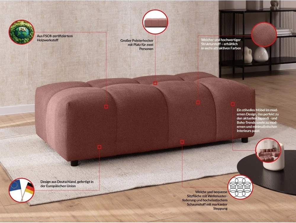 Podnožka v terakotovej farbe Albane – Ropez