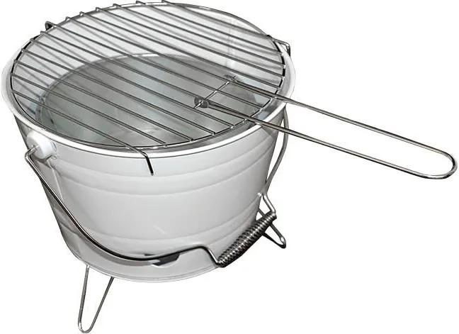 Mini BBQ gril vedro - biely