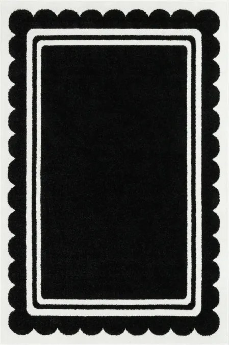 Detský koberec LIMA M138A čierny / biely