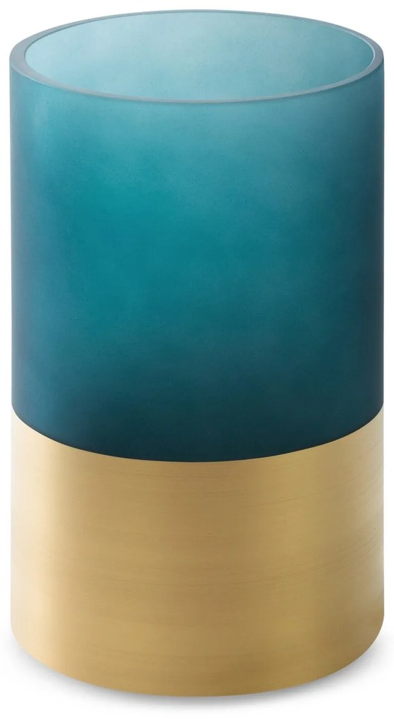 SKLENENÝ SVIETNIK LIMITED COLLECTION MUSA 15X25 CM TMAVOMODRÁ/ZLATÁ