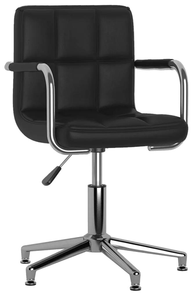 Otočná jedálenská stolička čierna umelá koža 3088093